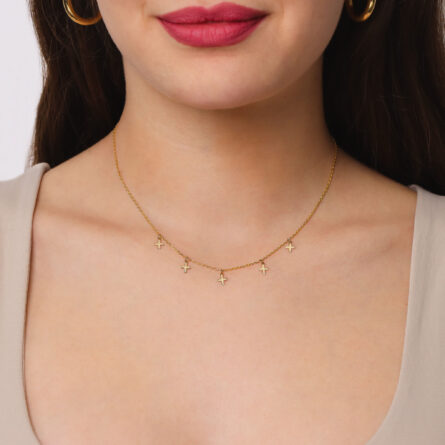 Lant cu Cruciulite din Aur Galben de 14k