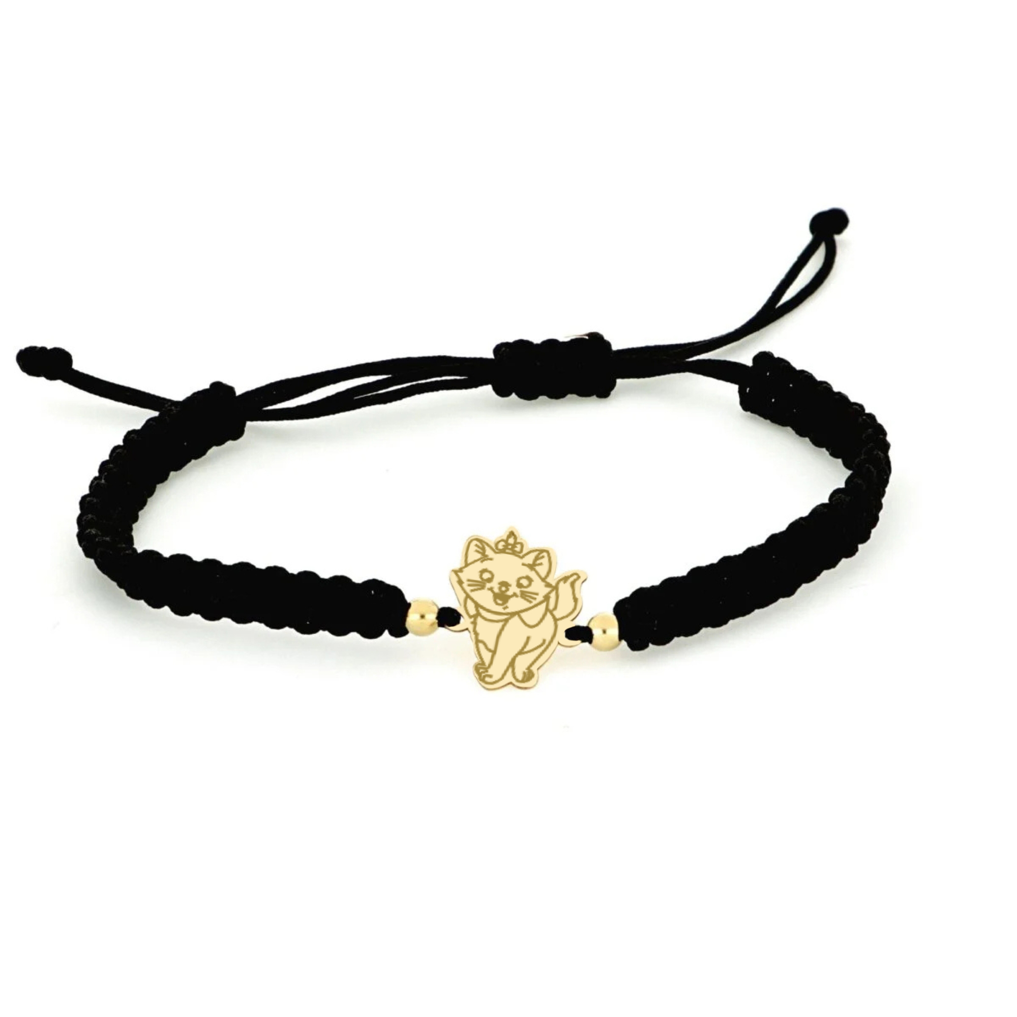 1980-2.jpg Bratara snur copii cu pandant pisica din aur galben de 14k – | MOHI