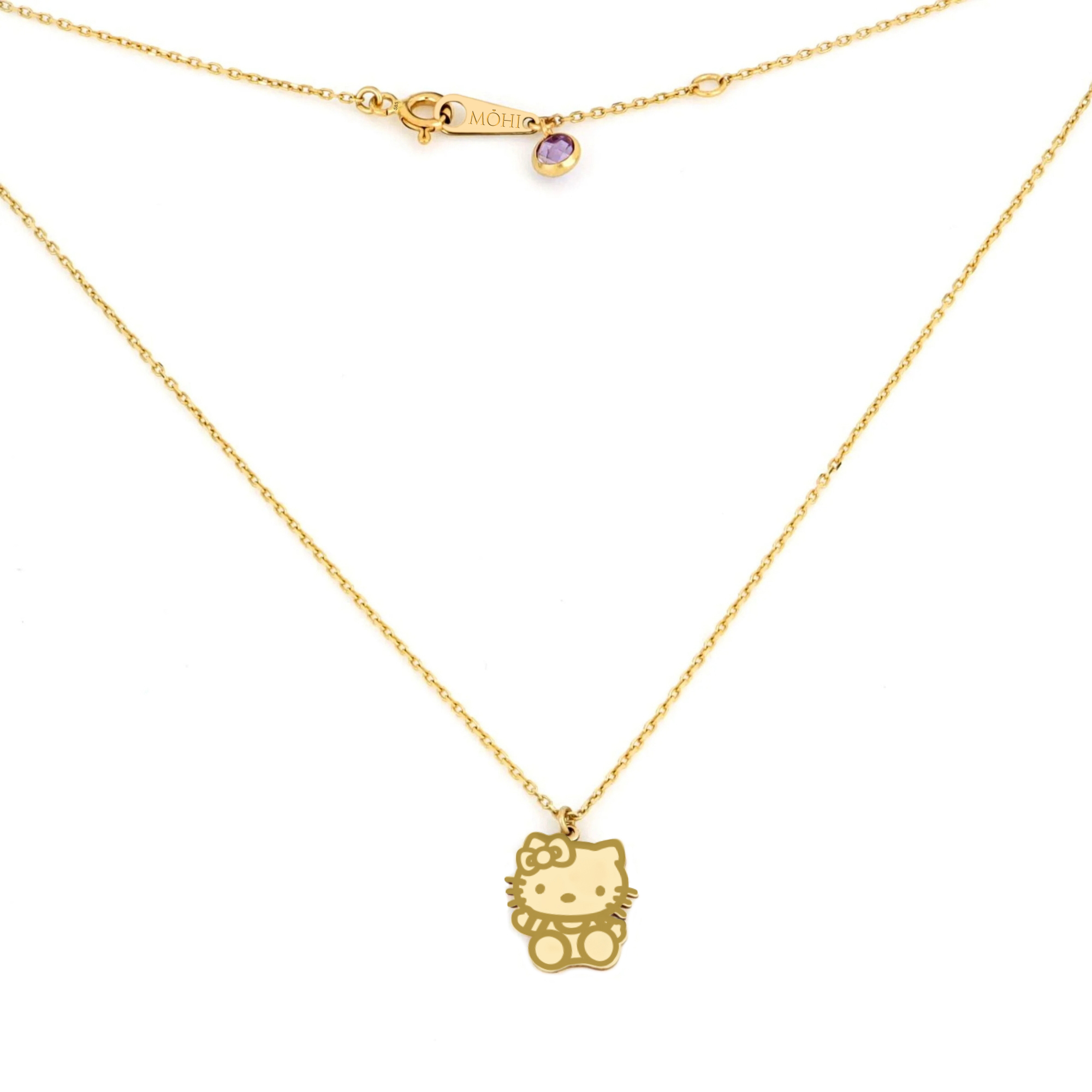 Lant Hello Kitty din Aur Galben de 14k Lant Hello Kitty din Aur Galben de 14k