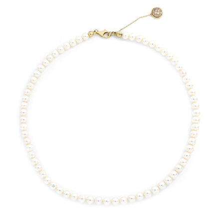 Lant cu Perle din Aur Galben de 14k