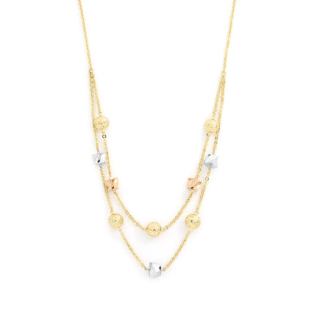 Lant cu Bile din Aur Galben de 14k galben de 14k